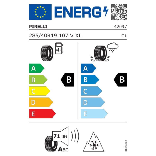Pirelli P Zero Winter 285 40 R19 107V XL (T0)ncs elt Reifenlabel