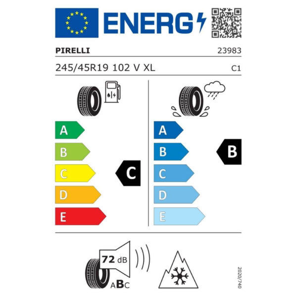 Pirelli Winter Sottozero 3 245 45 R19 102V XL r-f () Reifenlabel