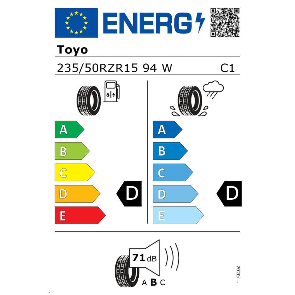 Toyo Proxes R888R 235 50 ZR15 94W Reifenlabel Toyo Proxes R888R 235 50 ZR15 94W Reifenlabel