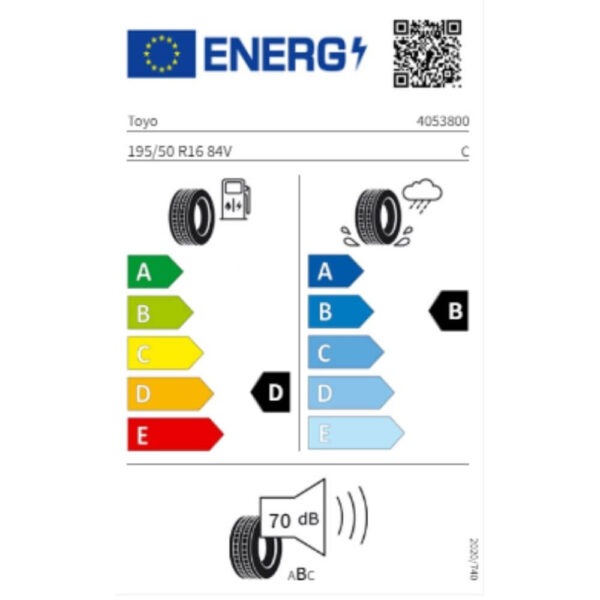 Toyo Proxes TR1 195 50 R16 84V Reifenlabel