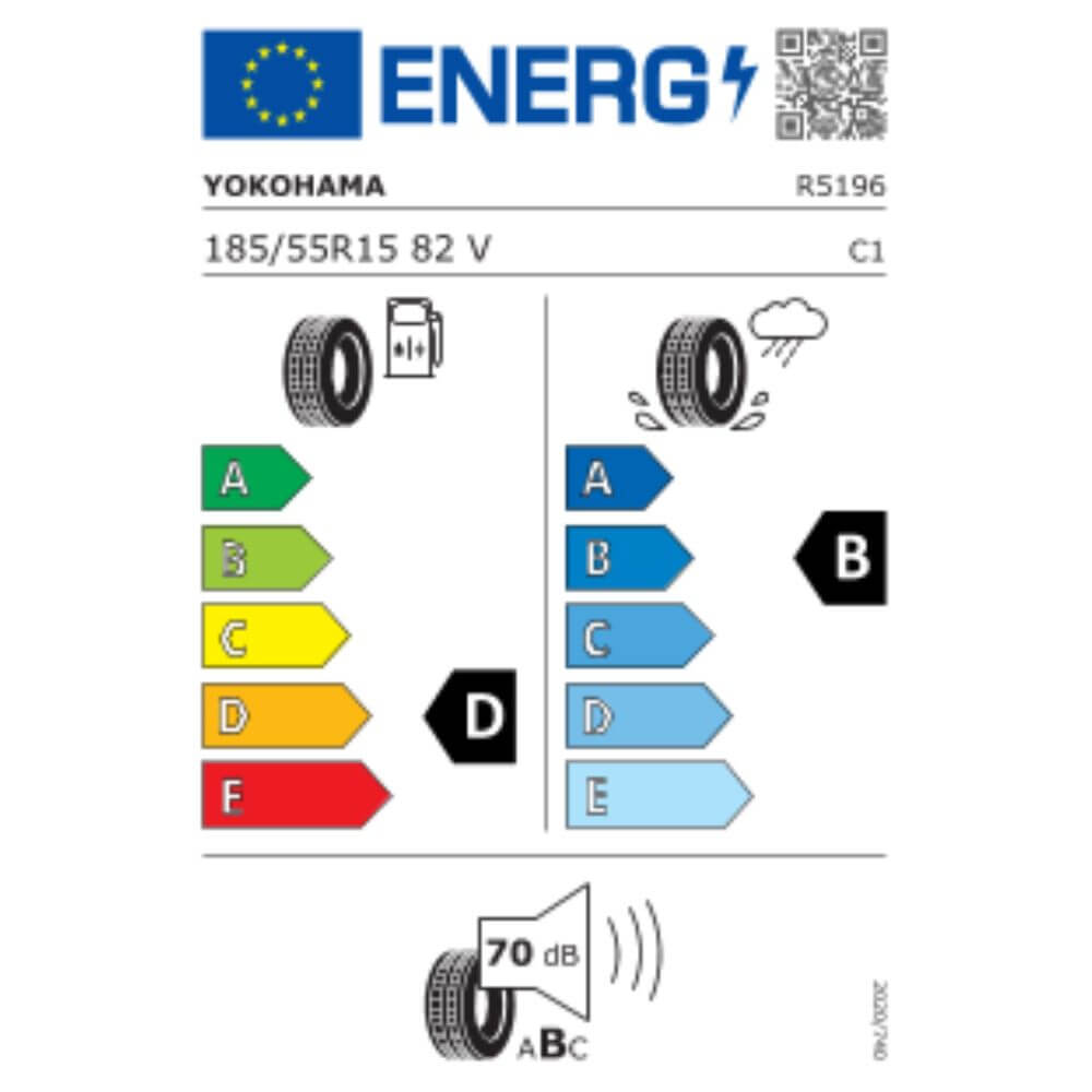 Yokohama Advan Neova AD08RS 185 55 R15 82V Reifenlabel Yokohama Advan Neova AD08RS 185 55 R15 82V Reifenlabel