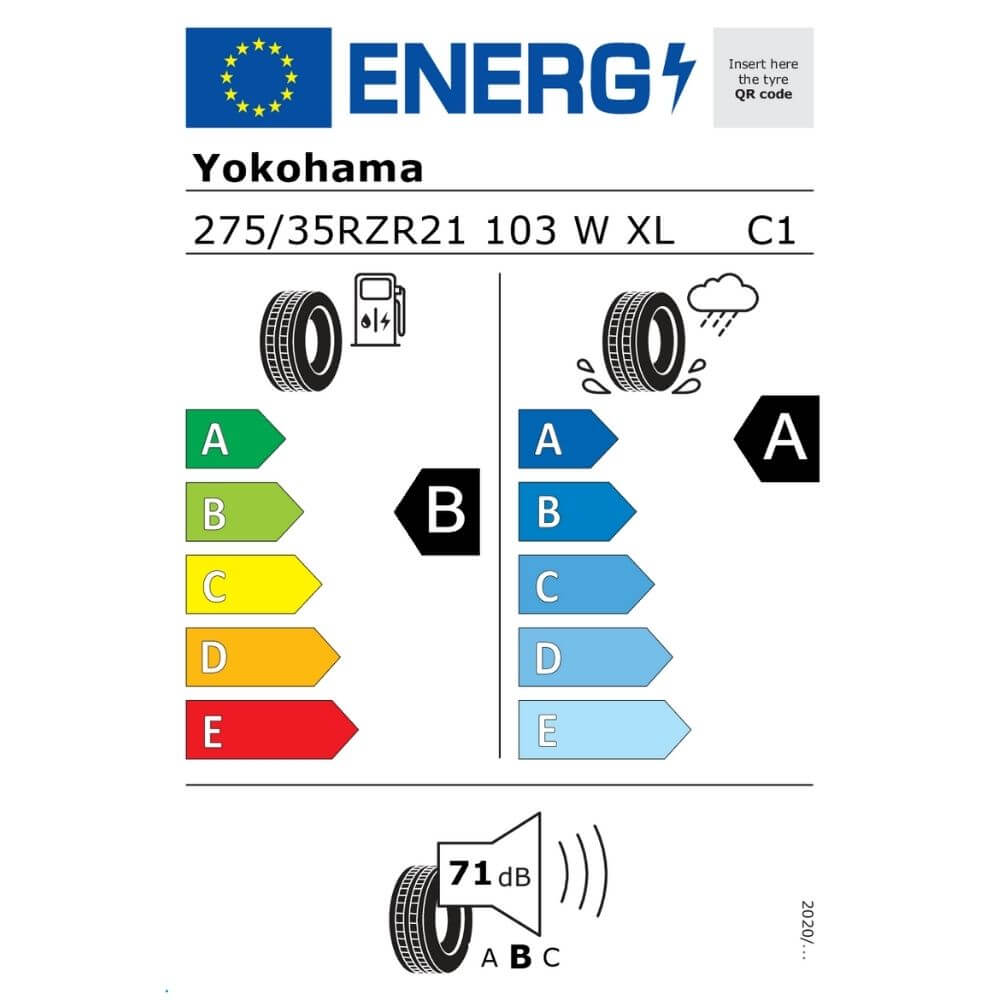 Yokohama Advan Sport EV V108 275 35 ZR21 103W Reifenlabel Yokohama Advan Sport EV V108 275 35 ZR21 103W Reifenlabel