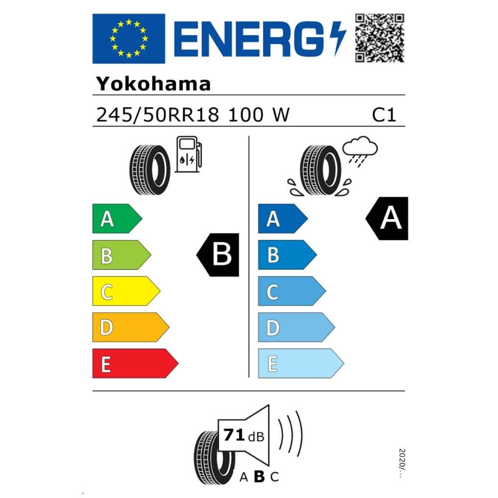 Yokohama Advan Sport V105 245 50 R18 100W MO Reifenlabel Yokohama Advan Sport V105 245 50 R18 100W MO Reifenlabel