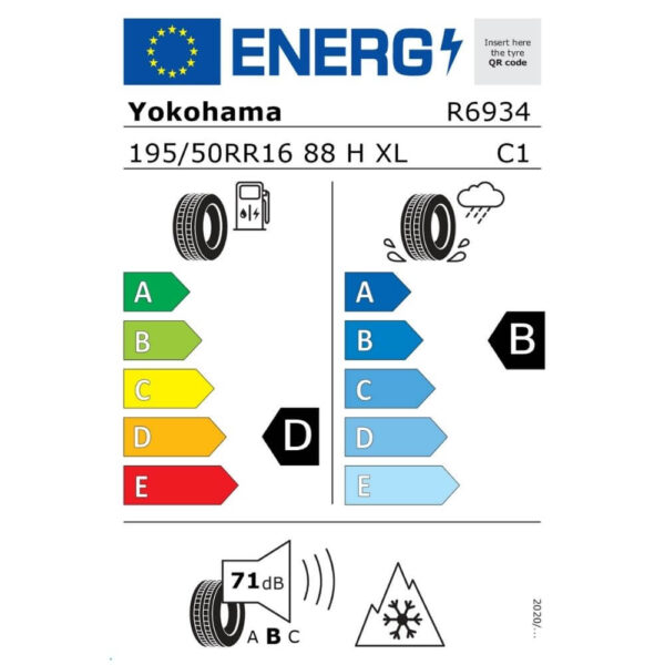 Yokohama BluEarth-Winter V906 195 50 R16 88H Reifenlabel