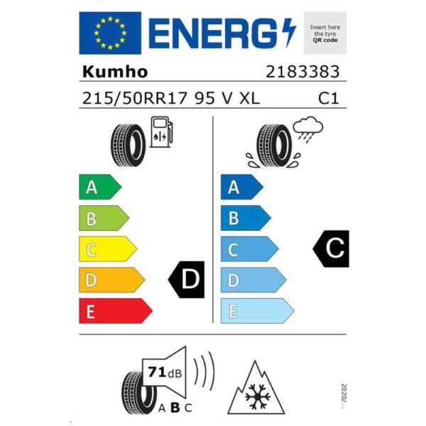Kumho WinterCraft WP71 215 50 R17 95V XL DC71 Reifenlabel