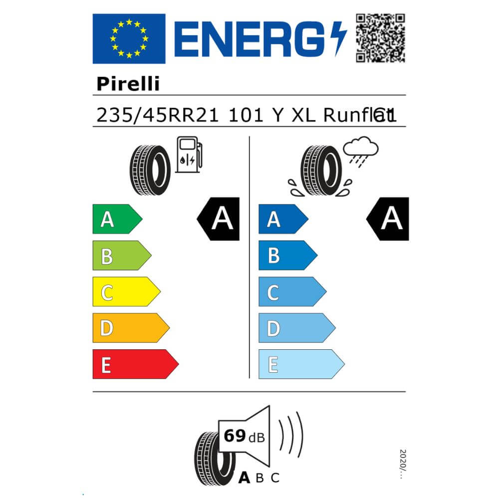 Pirelli PZERO E 235 45R21 101Y XL rnf Reifenlabel Pirelli PZERO E 235 45R21 101Y XL rnf Reifenlabel