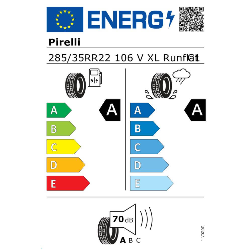 Pirelli PZERO E 285 35R22 106V XL rnf Reifenlabel Pirelli PZERO E 285 35R22 106V XL rnf Reifenlabel