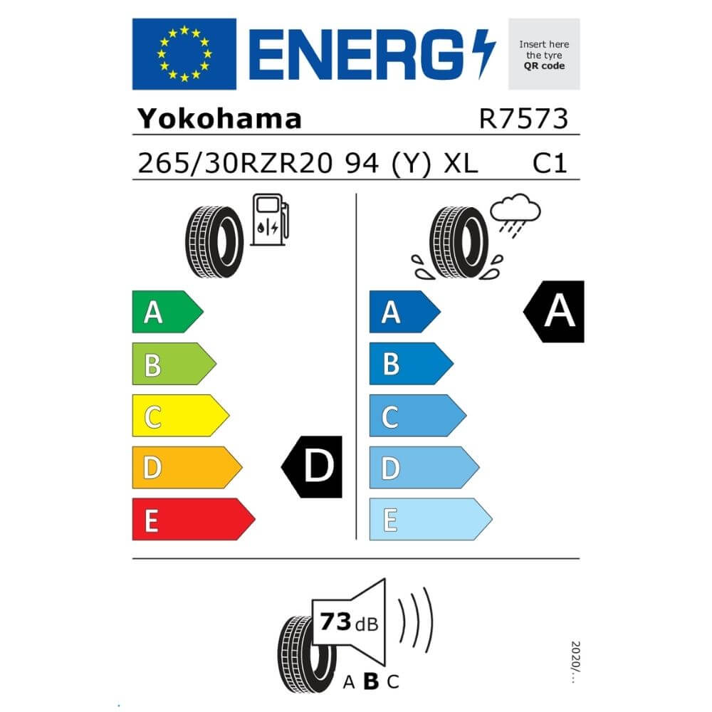 Yokohama Advan Sport V107 265 30ZR20 94Y Reifenlabel Yokohama Advan Sport V107 265 30ZR20 94Y Reifenlabel